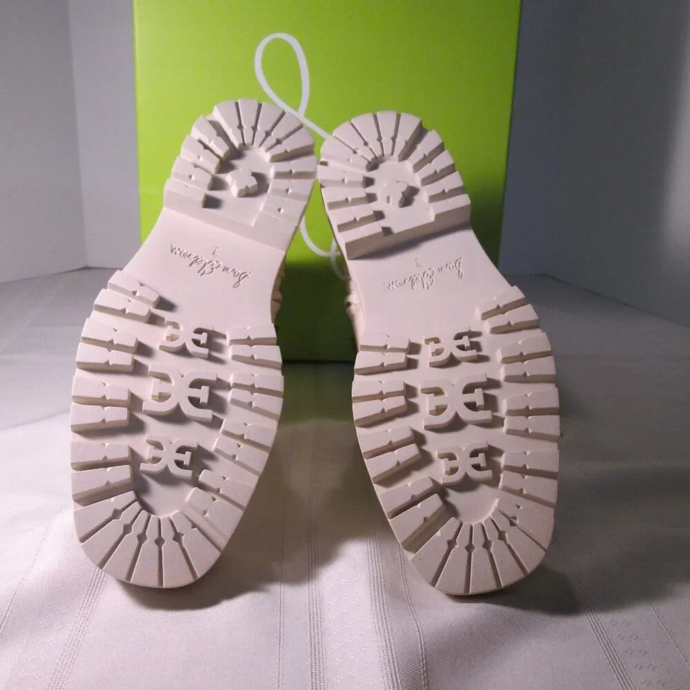 Sam Edelman Lue Leather Combat Boots Ivory Sz 9M NIB - Picture 9 of 12